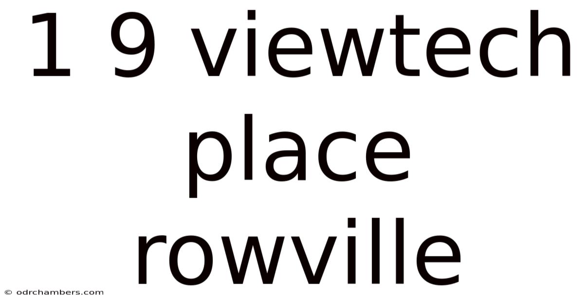 1 9 Viewtech Place Rowville