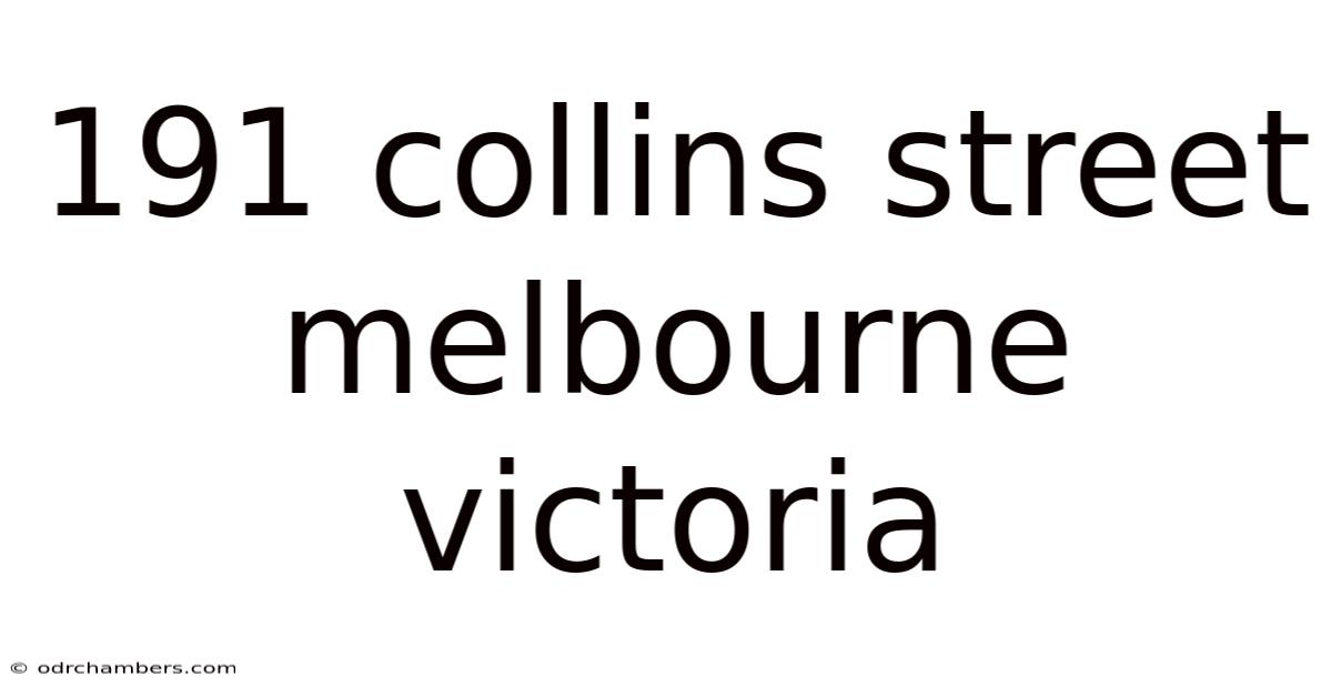191 Collins Street Melbourne Victoria