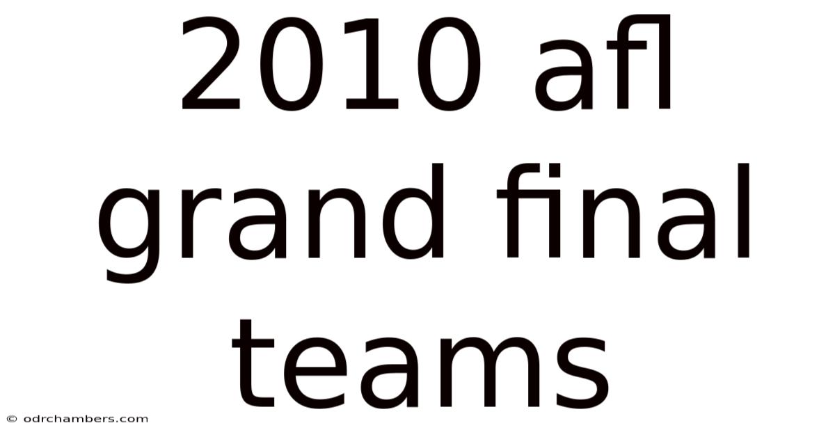 2010 Afl Grand Final Teams