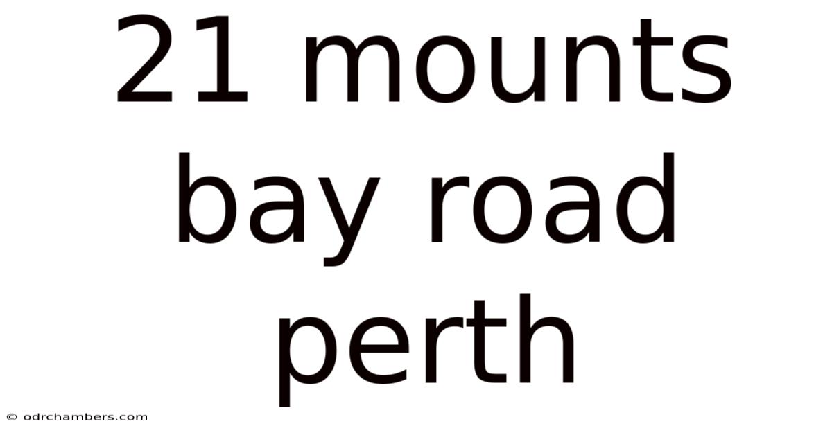 21 Mounts Bay Road Perth