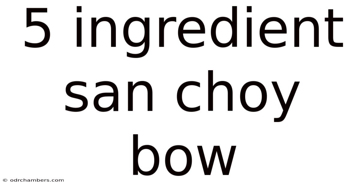 5 Ingredient San Choy Bow