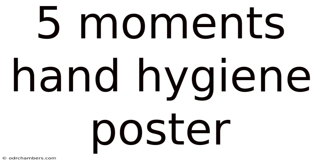 5 Moments Hand Hygiene Poster