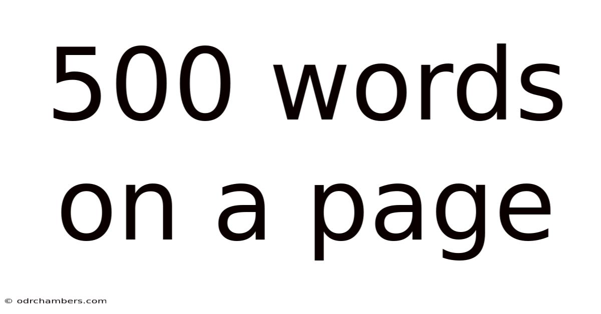 500 Words On A Page