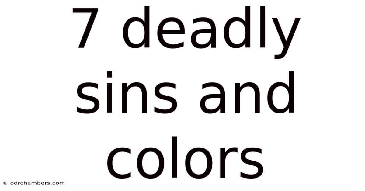 7 Deadly Sins And Colors