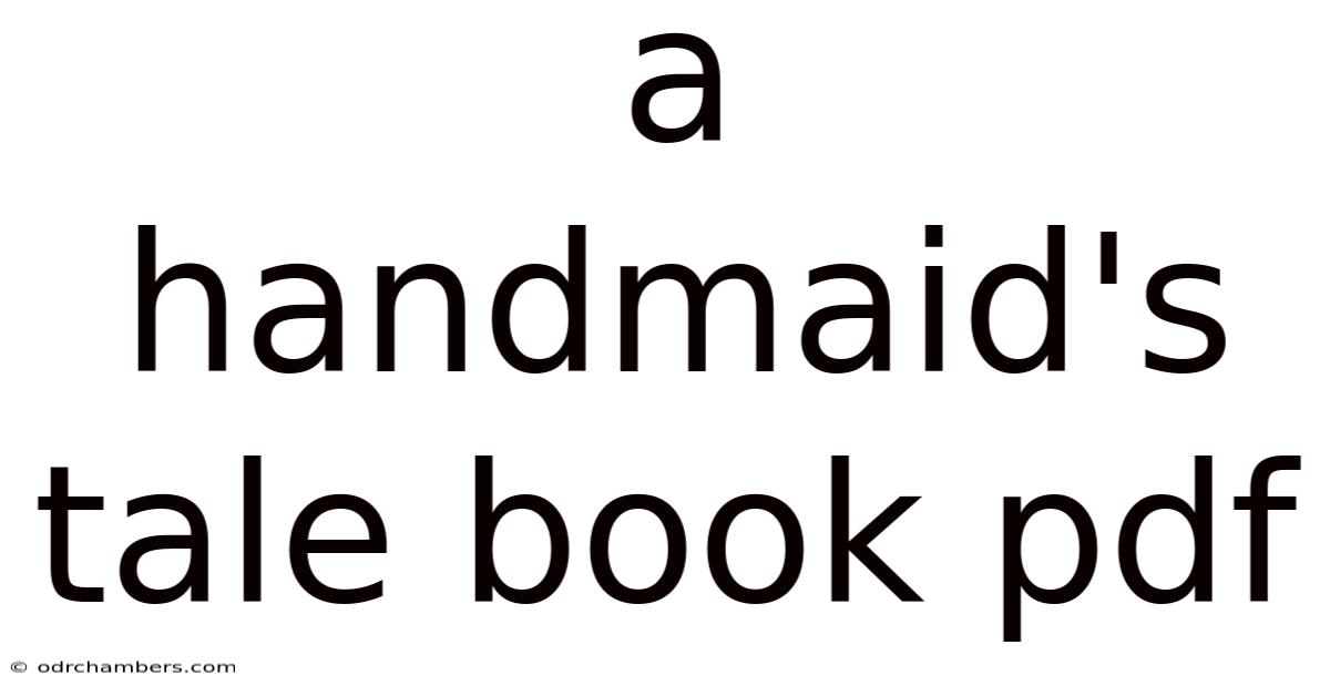 A Handmaid's Tale Book Pdf
