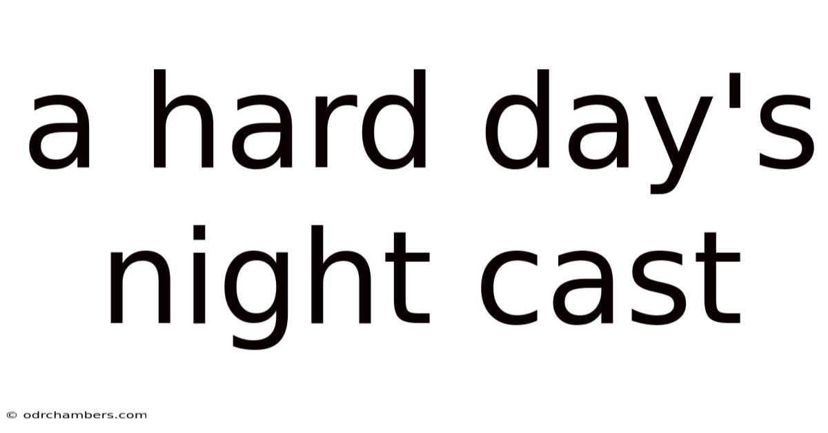 A Hard Day's Night Cast