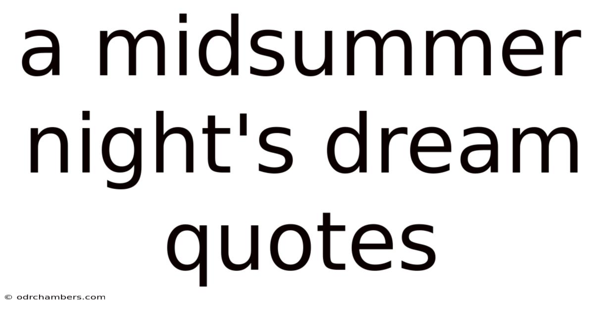 A Midsummer Night's Dream Quotes