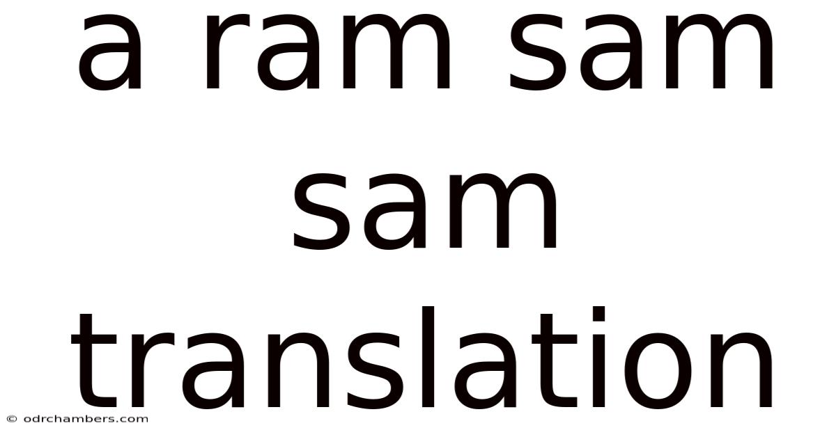 A Ram Sam Sam Translation