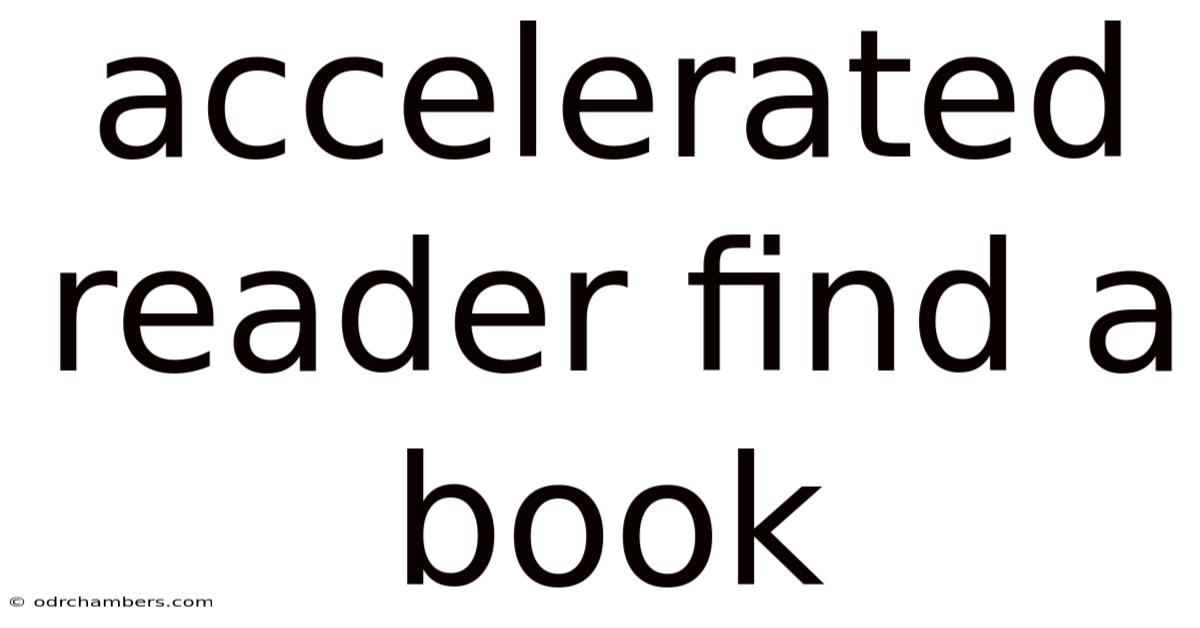 Accelerated Reader Find A Book