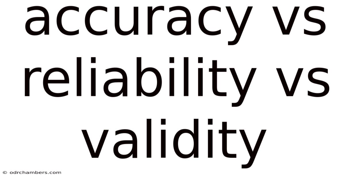 Accuracy Vs Reliability Vs Validity