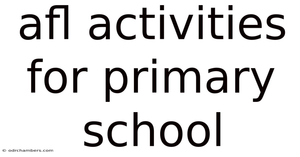 Afl Activities For Primary School