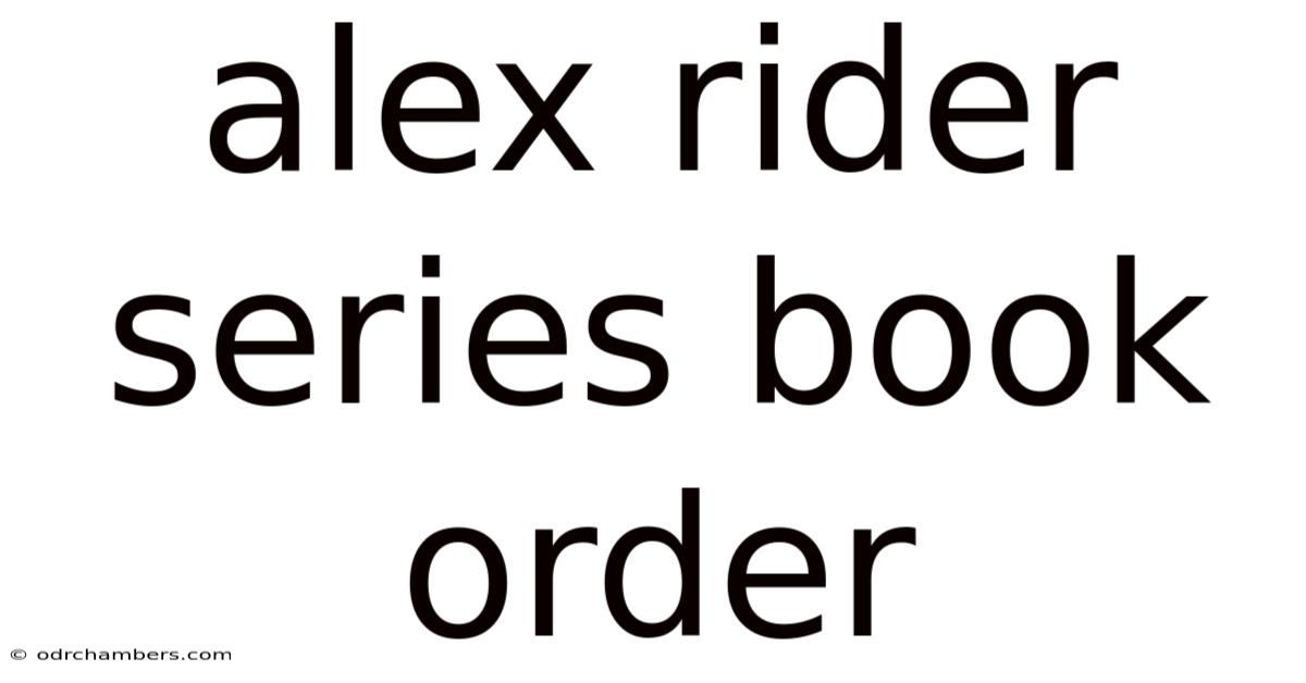 Alex Rider Series Book Order
