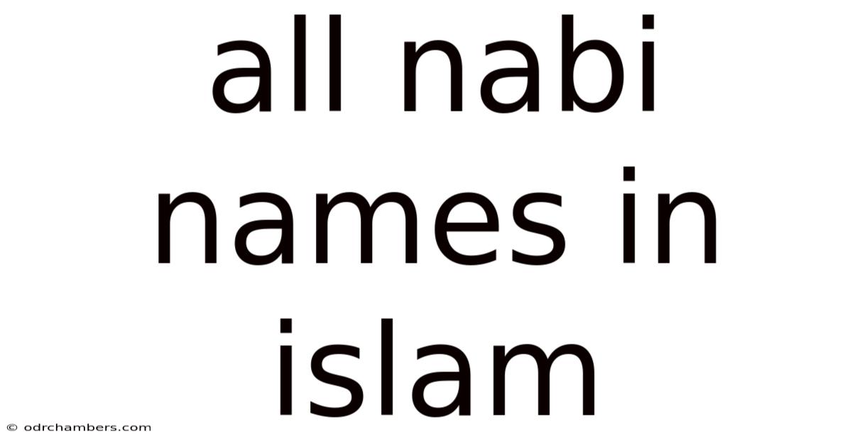 All Nabi Names In Islam