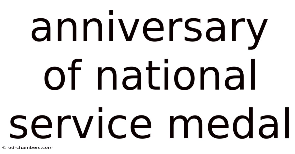 Anniversary Of National Service Medal