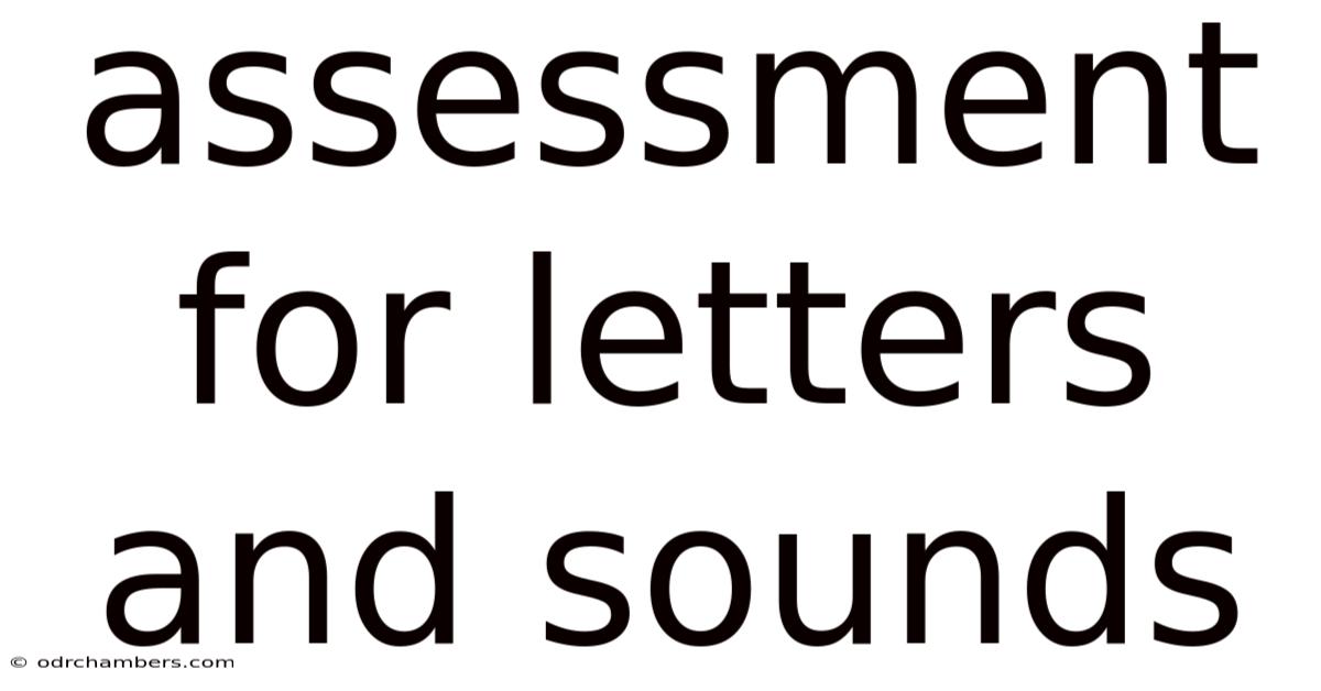 Assessment For Letters And Sounds
