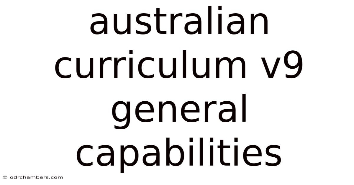 Australian Curriculum V9 General Capabilities