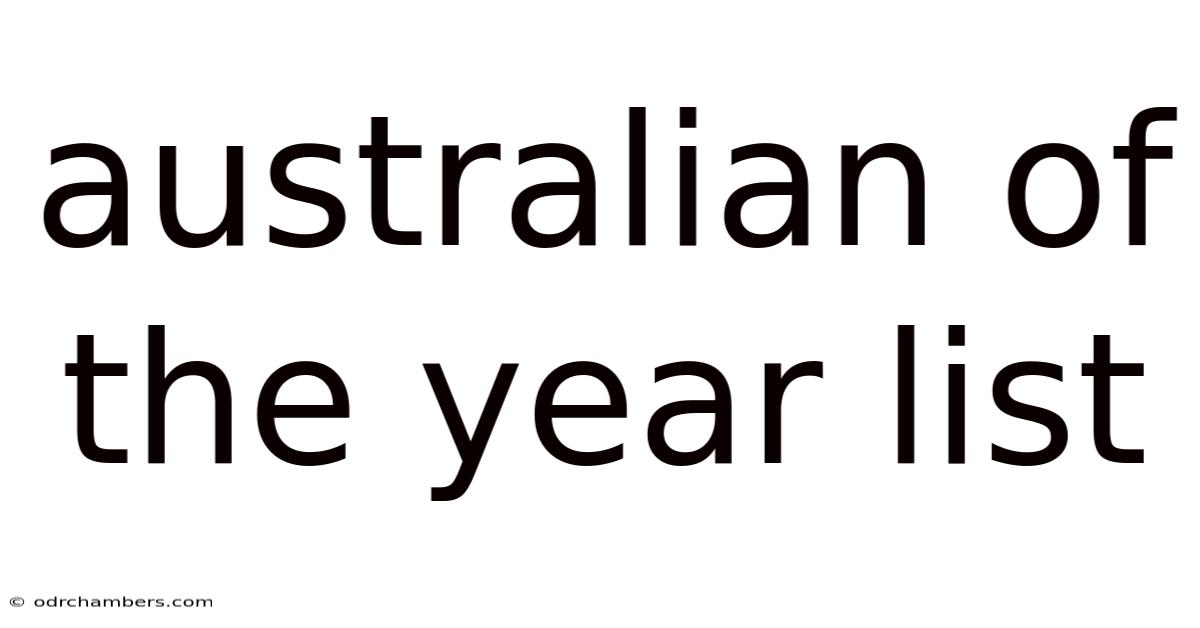 Australian Of The Year List