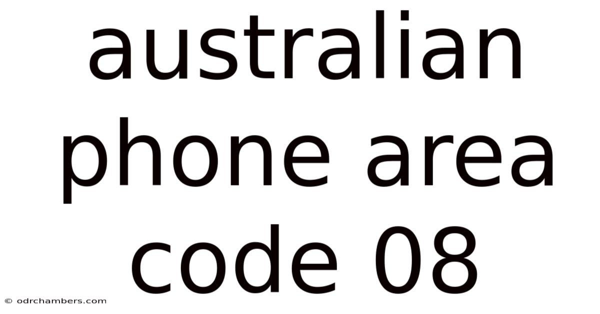 Australian Phone Area Code 08