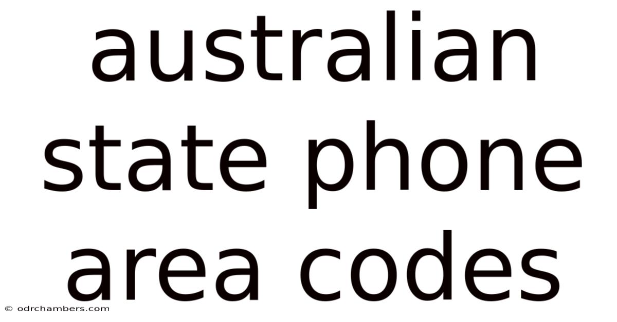 Australian State Phone Area Codes