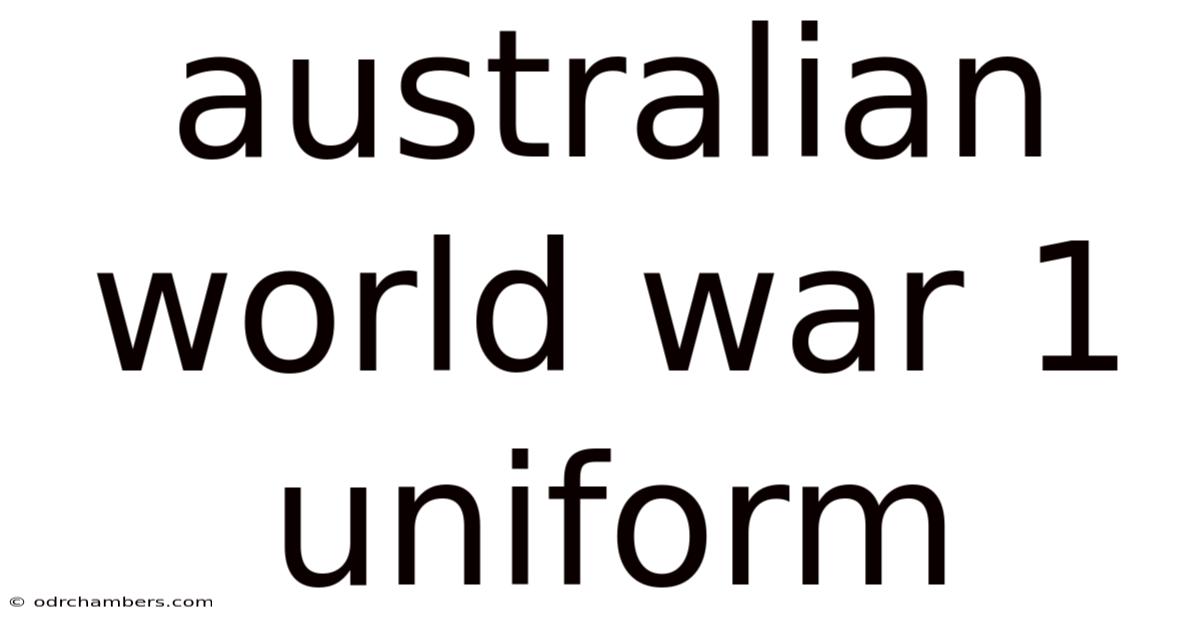 Australian World War 1 Uniform