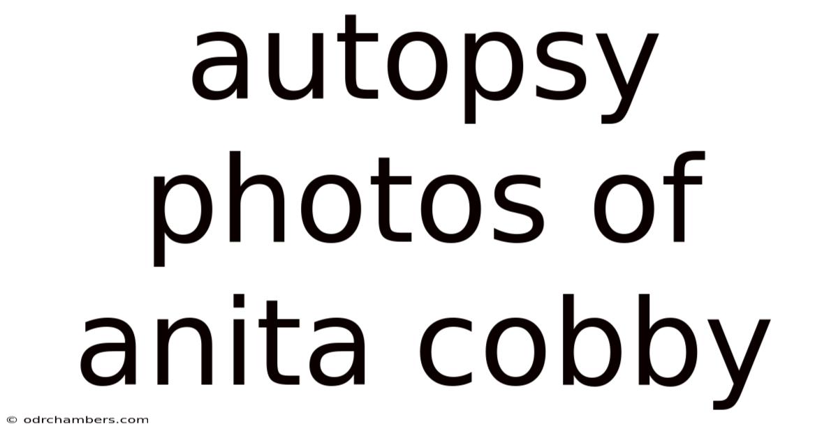 Autopsy Photos Of Anita Cobby
