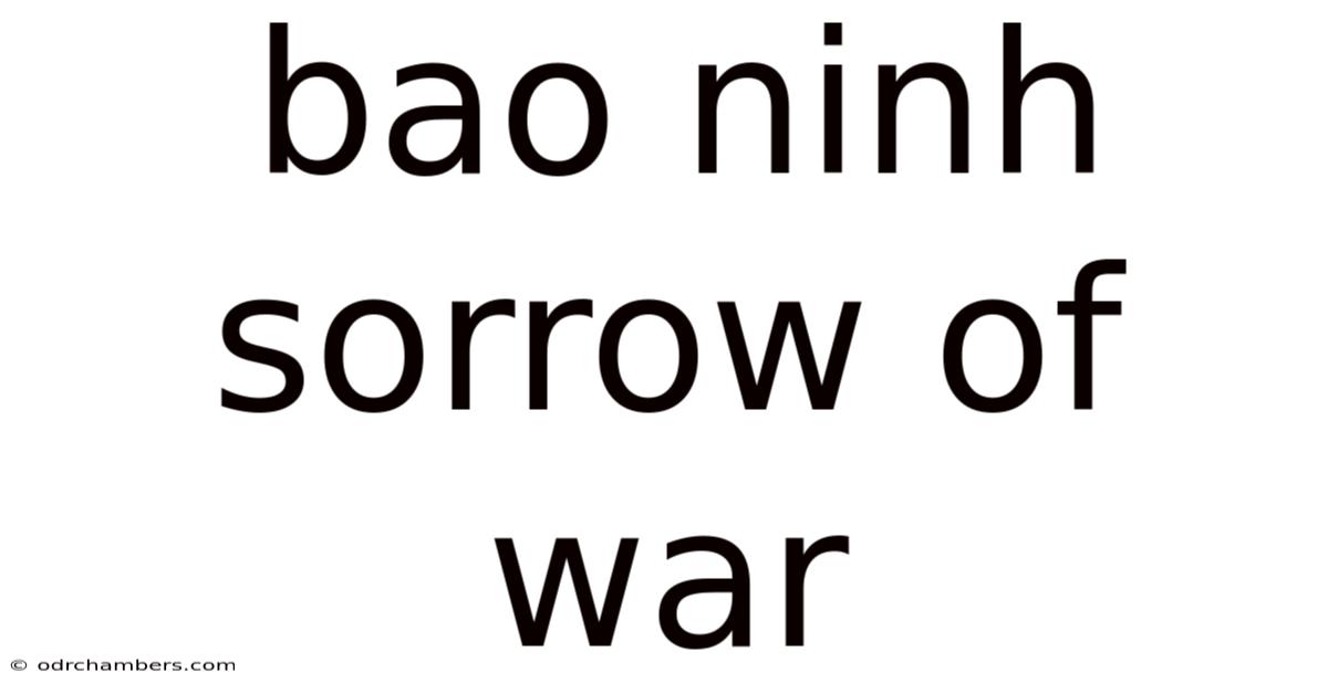 Bao Ninh Sorrow Of War
