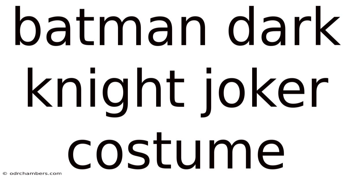 Batman Dark Knight Joker Costume