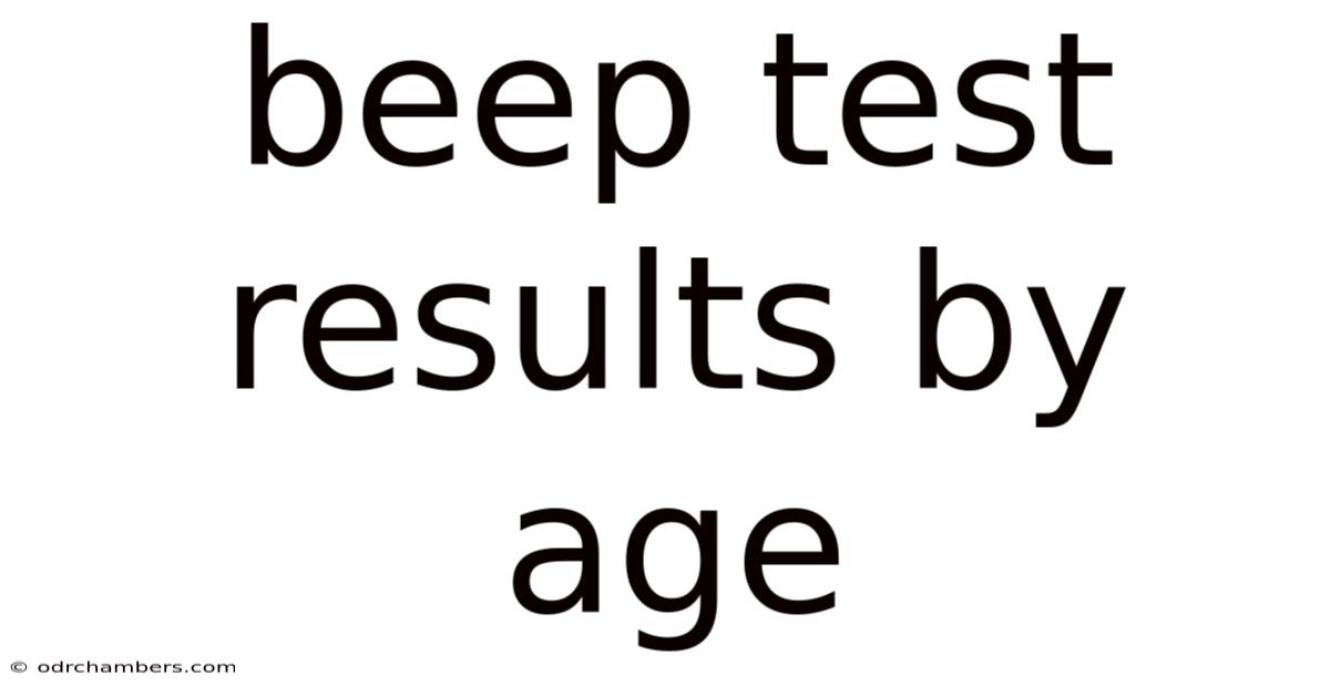 Beep Test Results By Age