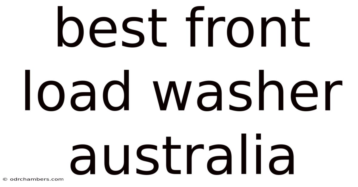 Best Front Load Washer Australia