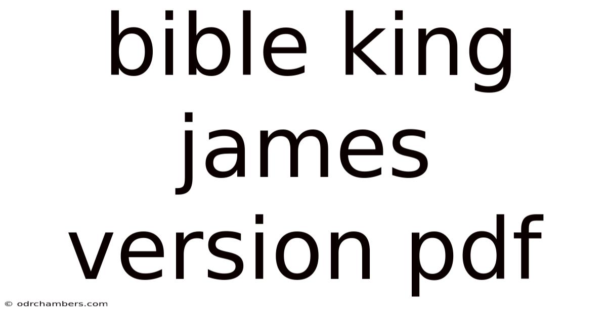 Bible King James Version Pdf