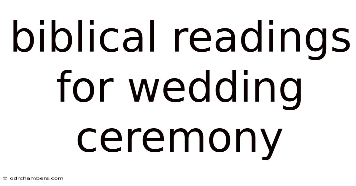 Biblical Readings For Wedding Ceremony