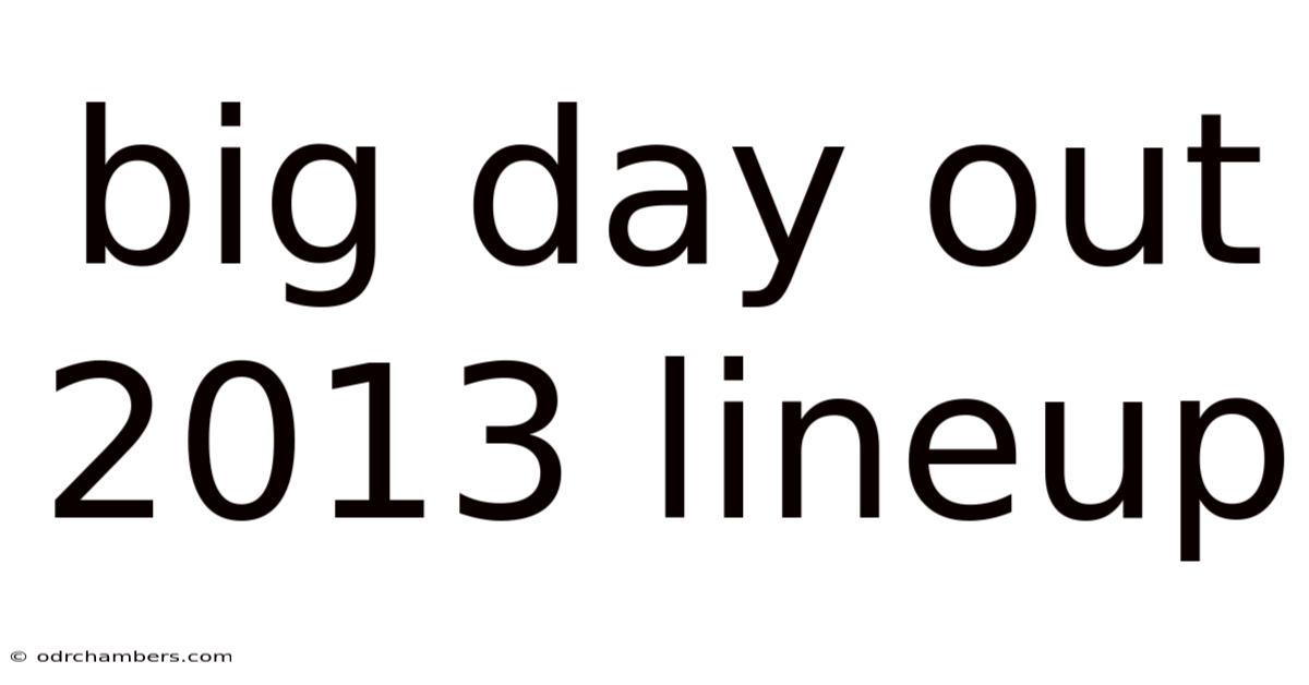 Big Day Out 2013 Lineup