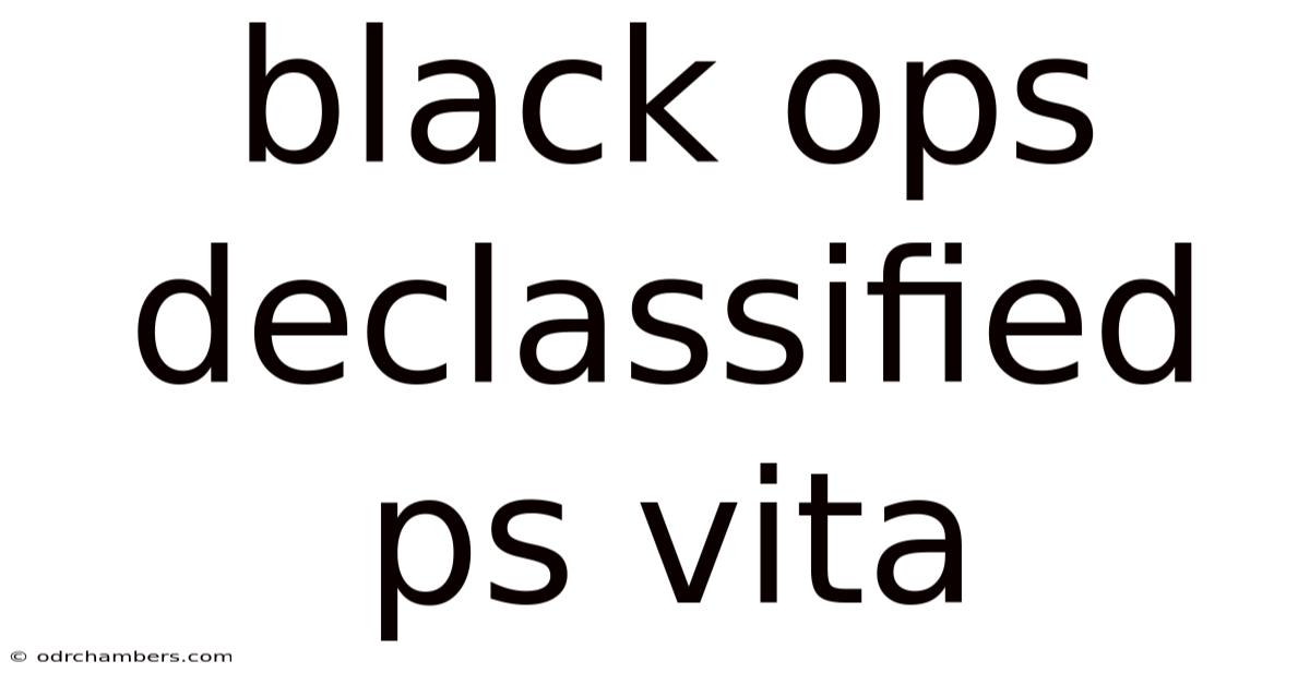 Black Ops Declassified Ps Vita