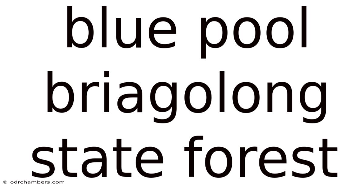 Blue Pool Briagolong State Forest