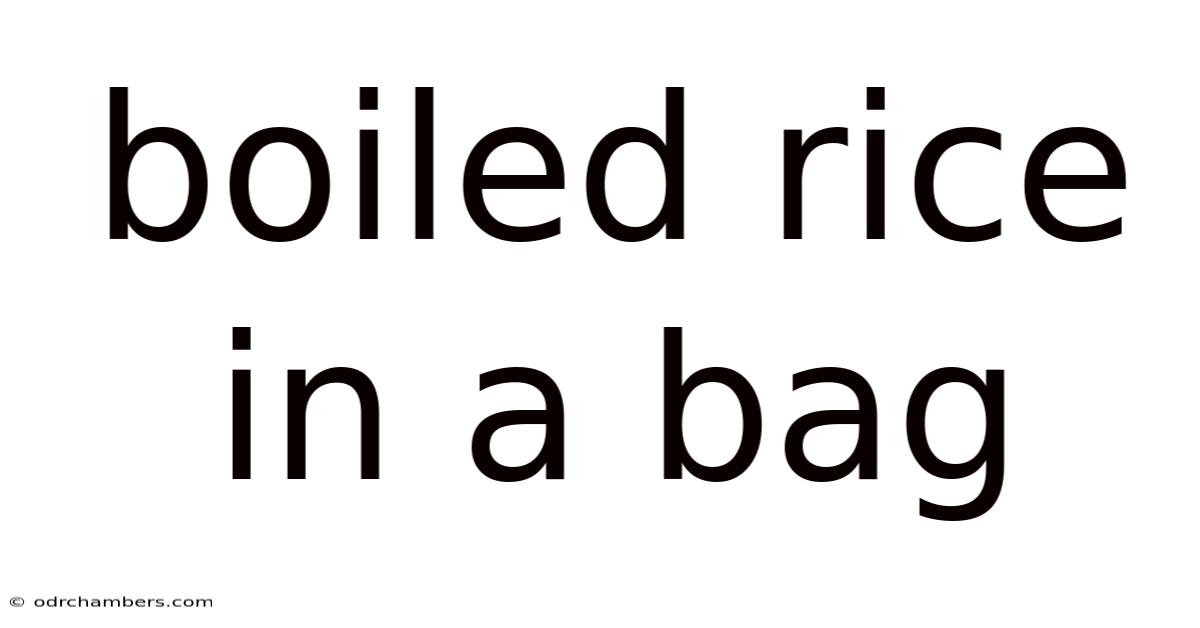 Boiled Rice In A Bag