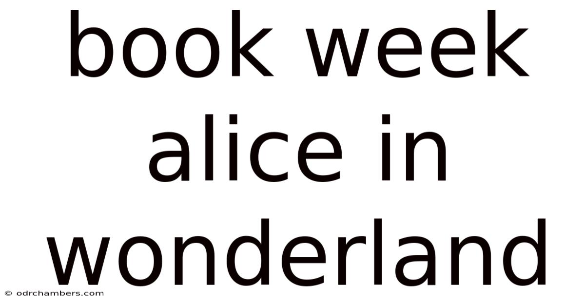 Book Week Alice In Wonderland
