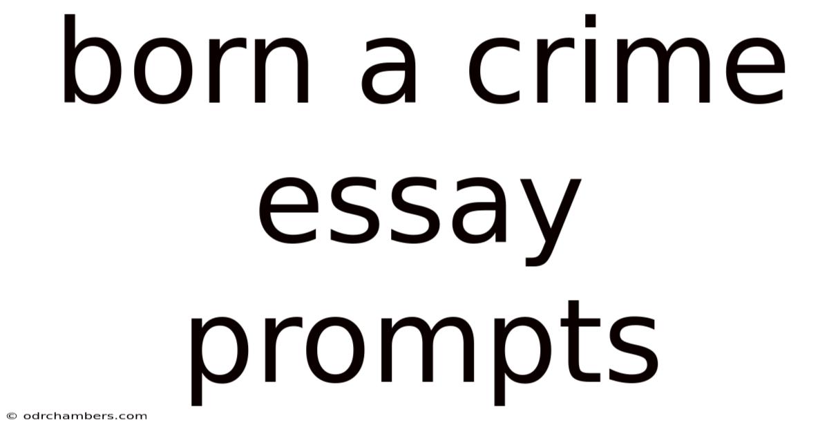 Born A Crime Essay Prompts