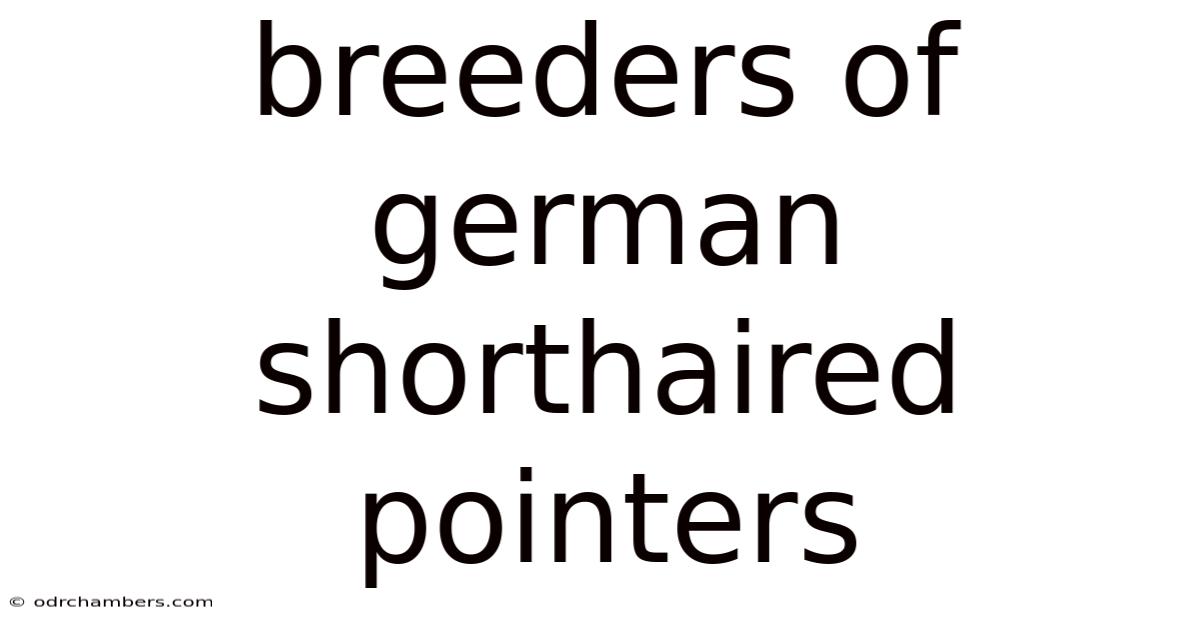 Breeders Of German Shorthaired Pointers