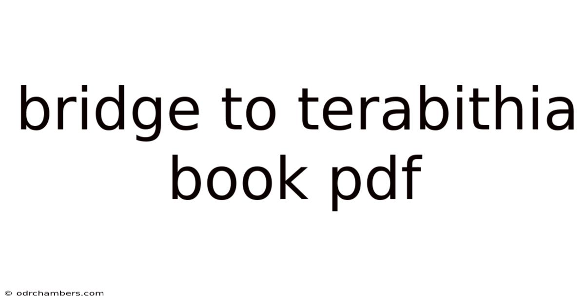 Bridge To Terabithia Book Pdf