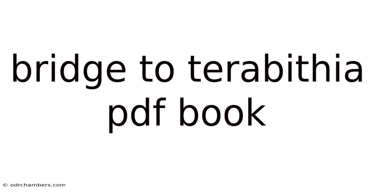 Bridge To Terabithia Pdf Book