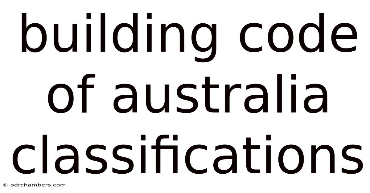 Building Code Of Australia Classifications