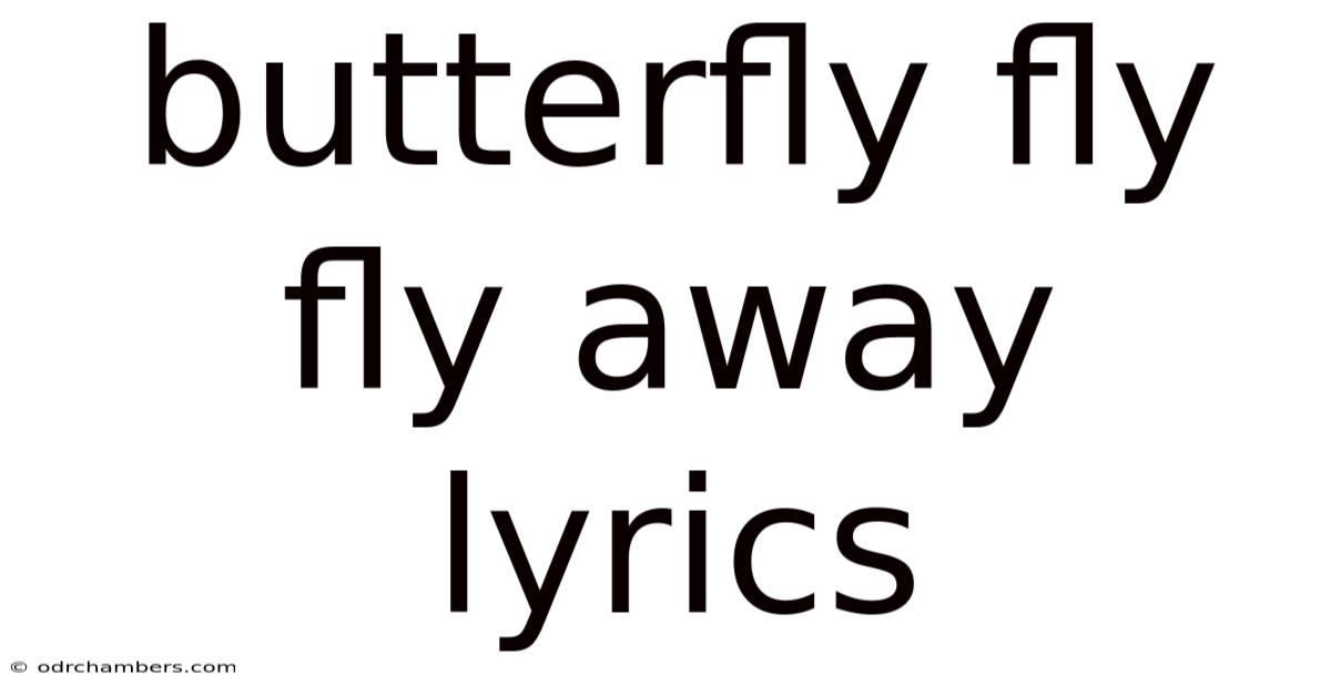 Butterfly Fly Fly Away Lyrics
