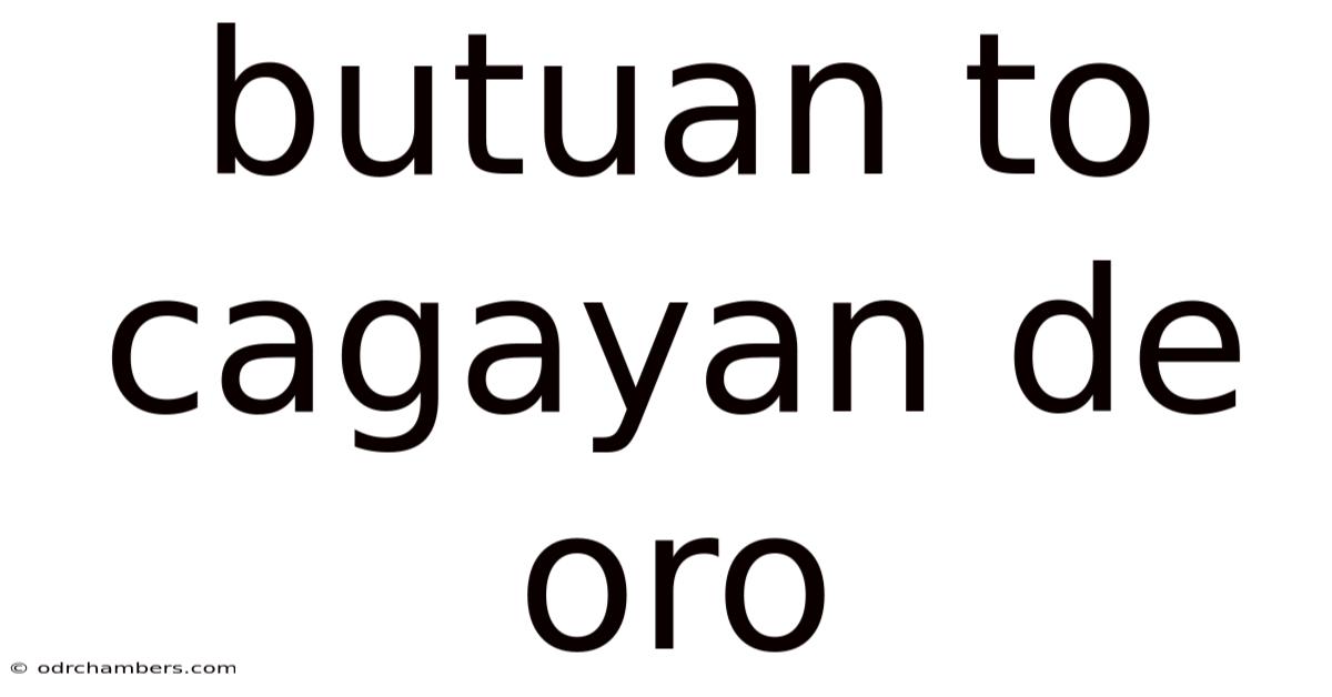 Butuan To Cagayan De Oro