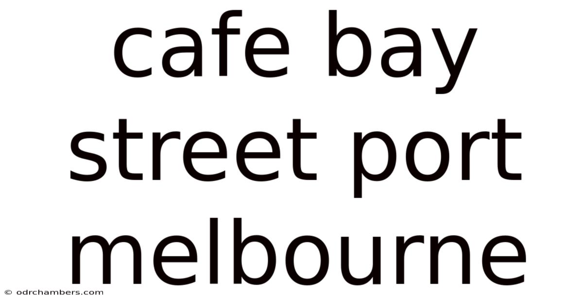 Cafe Bay Street Port Melbourne