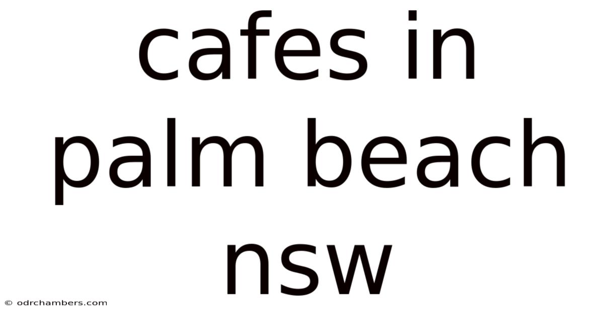 Cafes In Palm Beach Nsw