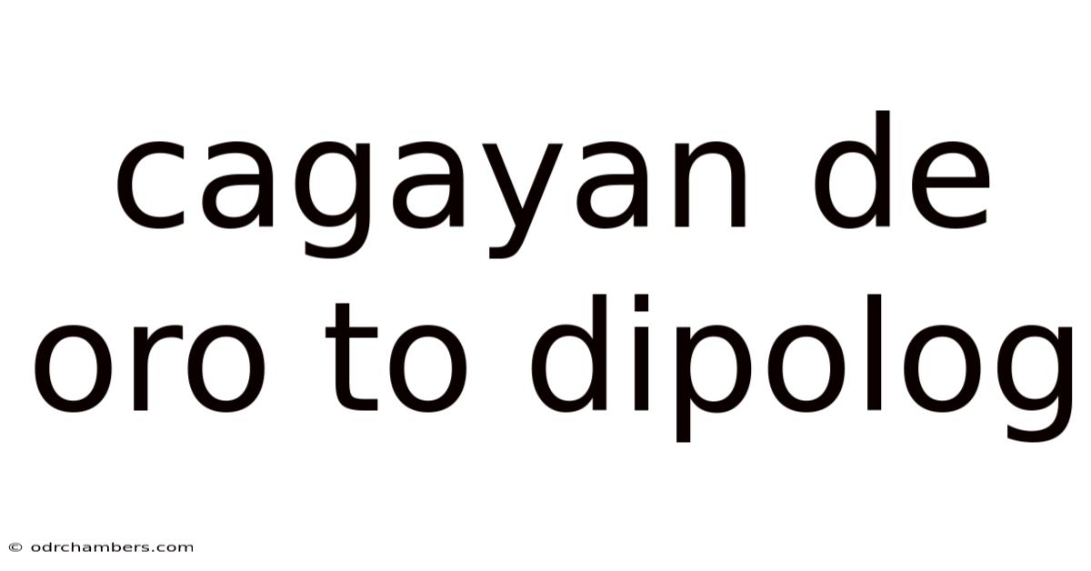 Cagayan De Oro To Dipolog