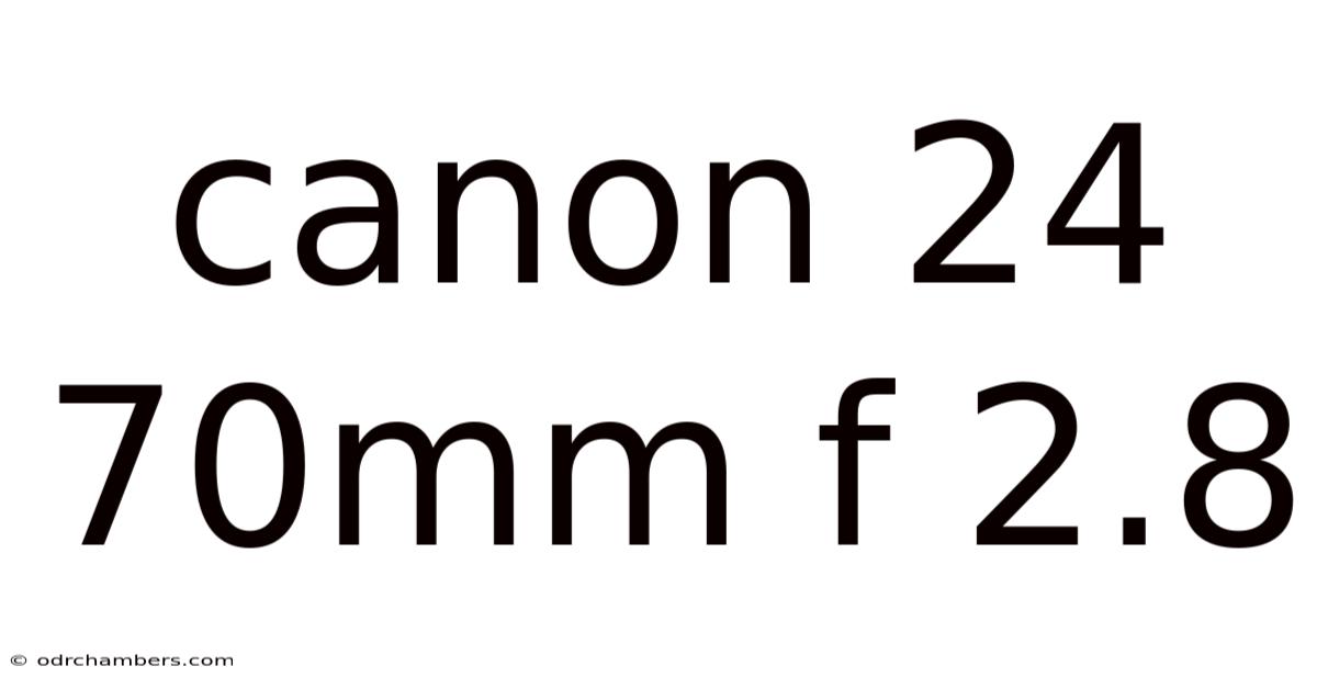 Canon 24 70mm F 2.8