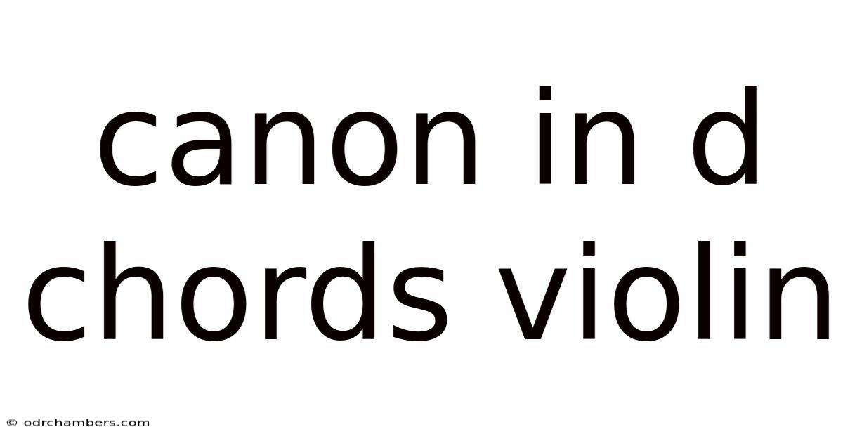 Canon In D Chords Violin