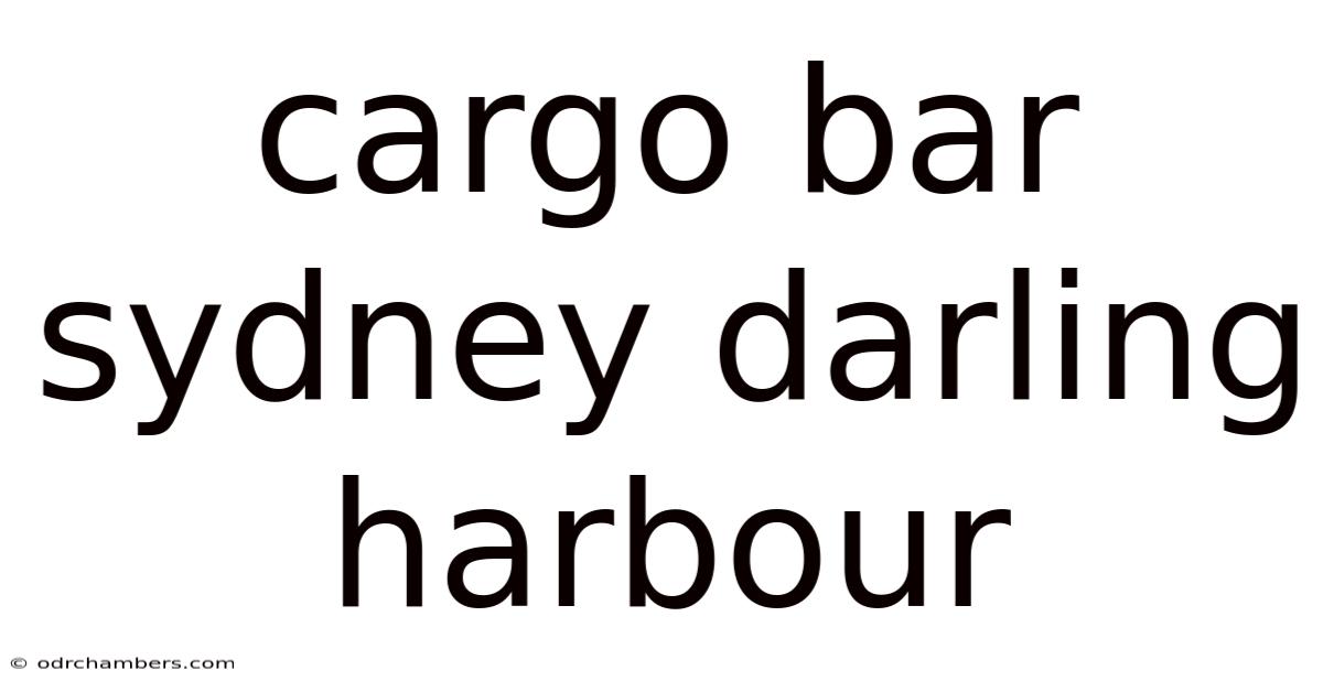 Cargo Bar Sydney Darling Harbour