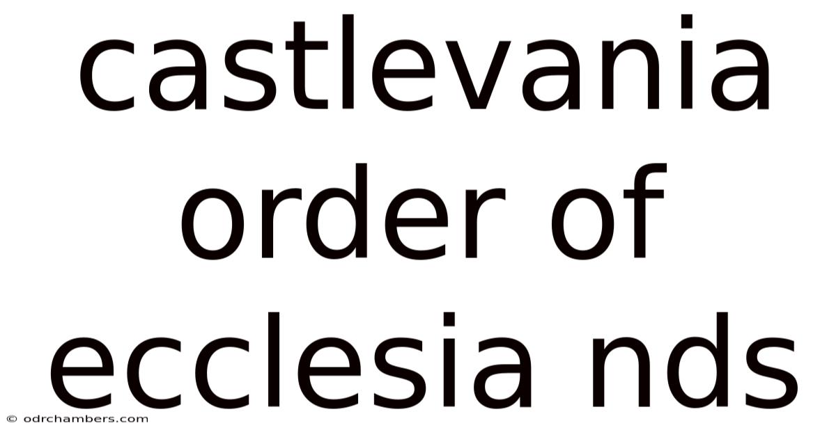 Castlevania Order Of Ecclesia Nds